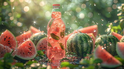 melon drink in a bottle