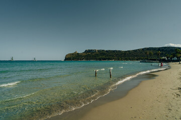 Poetto beach in Cagliari, Sardinia, Italy