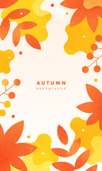 秋イメージのベクターフレーム素材。スマホのバナーや背景に使える縦長の背景素材。