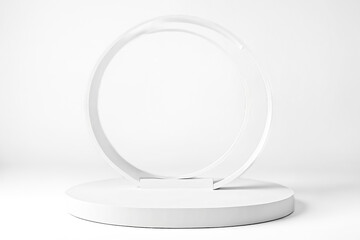 Minimalist White Circle Stand for Product Display