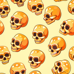 Obraz premium vector art pattern of head of skull