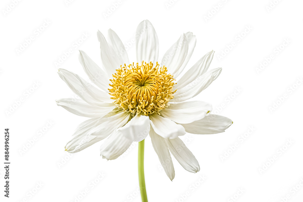 Poster White Flower with Yellow Center