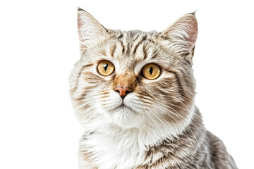 Fototapeta premium Portrait of a Curious Cat with Golden Eyes