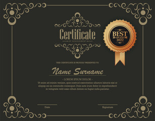 Classic certificate award design template