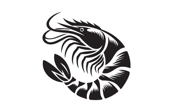 recommend clip art: shrimp fish of silhouette vector illustration