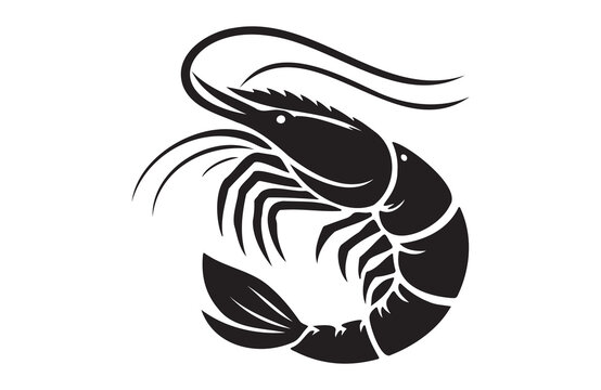 recommend clip art: shrimp fish of silhouette vector illustration
