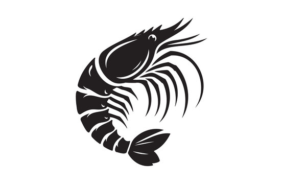 recommend clip art: shrimp fish of silhouette vector illustration