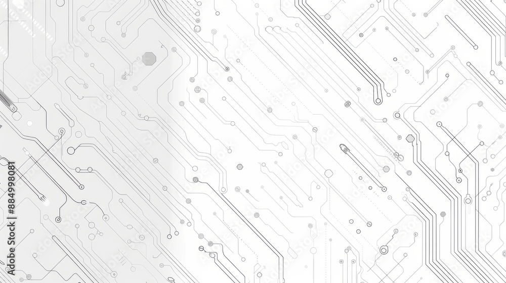 Poster abstract grey circuit line technology pattern on white background, futuristic vector illustration of