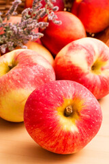 Ripe red organic Apples background