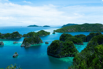 Breathtaking view of Pianemo Islands. Raja Ampat, West Papua, Indonesia.