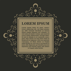 Calligraphic square ornament frame lines