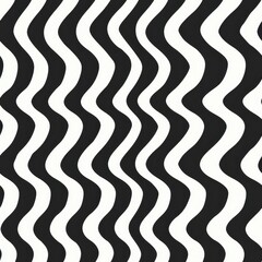 seamless pattern, Abstract black and white wavy pattern background. Modern design with curved lines creating an optical illusion effect.