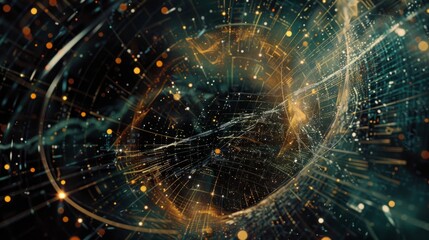 Abstract internet connection concept: futuristic graphic design representing the interconnectedness of digital networks and advanced technology, showcasing a dynamic sense of science and innovation in