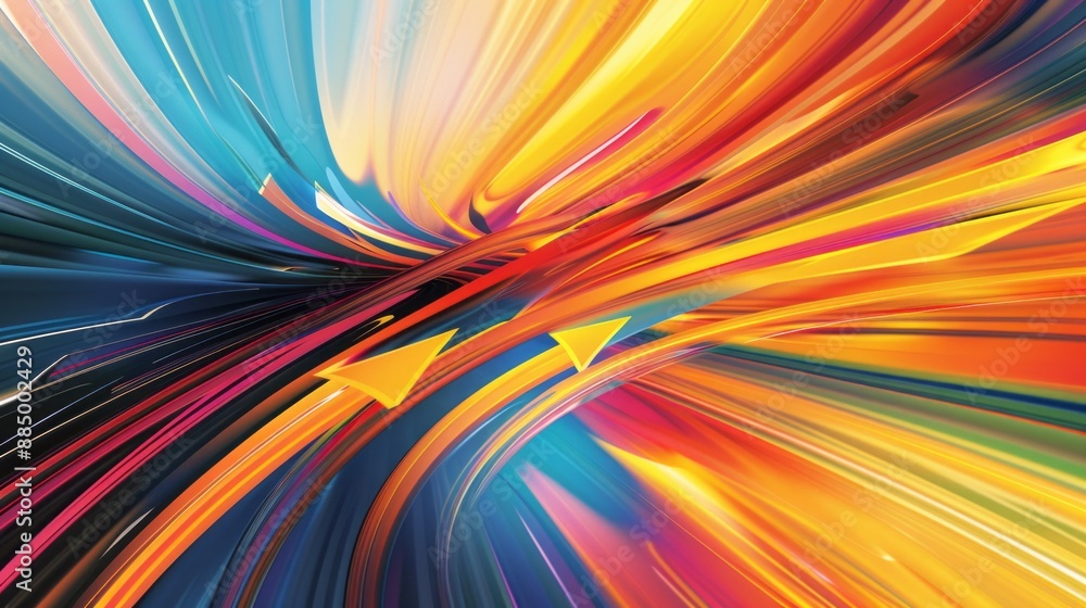 Poster dynamic abstract high-speed movement with flying arrows: modern technology pattern for banners or po