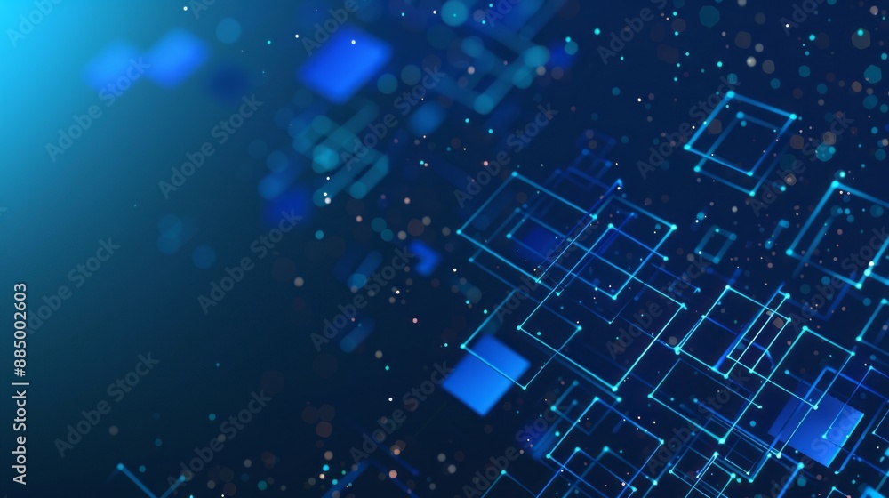 Poster modern blue gradient technology background with geometric elements: futuristic and high-tech design 