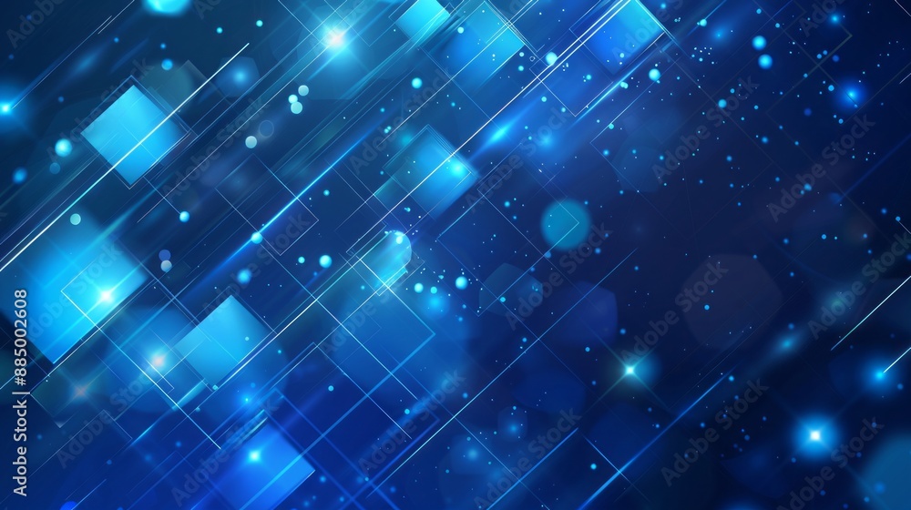 Poster modern blue gradient technology background with geometric elements: futuristic and high-tech design 