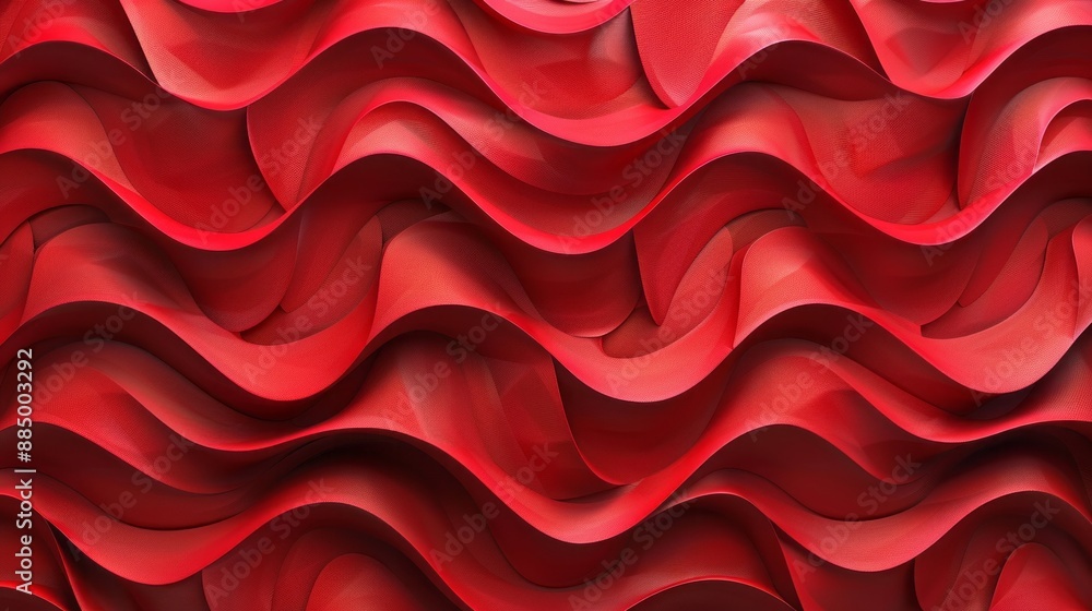 Aufkleber dynamic 3d red background with modern wave effect, abstract futuristic design for digital technology