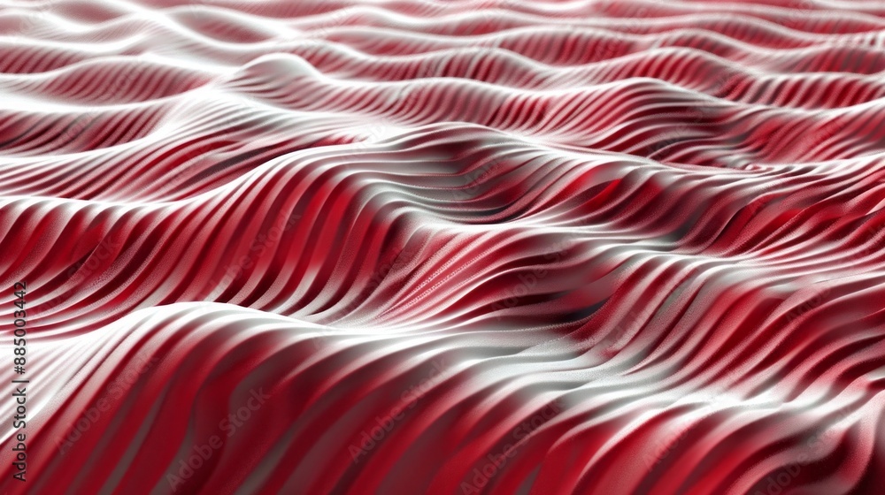 Poster dynamic 3d red background with modern wave effect, abstract futuristic design for digital technology