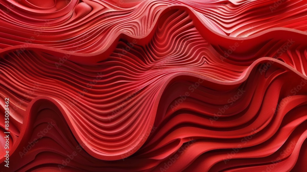 Poster dynamic 3d red background with modern wave effect, abstract futuristic design for digital technology