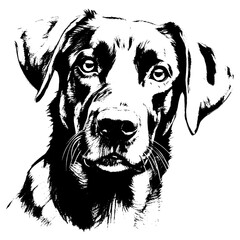 Dog Face Drawing in Pencil. Created with generative AI