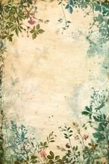 watercolor vintage scrapbook junk journal page, copy space in center, watercolor clipart of Forest Retreat on parchment paper, for Junk Journal, Digital Paper, Printable 