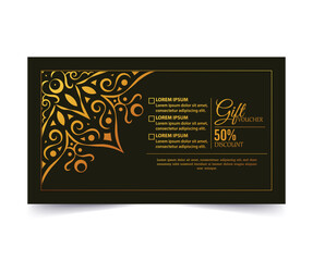 Luxury gold gift voucher template