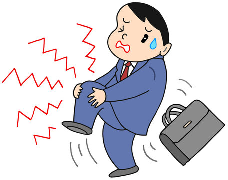 病気・疾患のイラスト - 筋肉痙攣・脚痙攣・こむら返り・膝関節痛