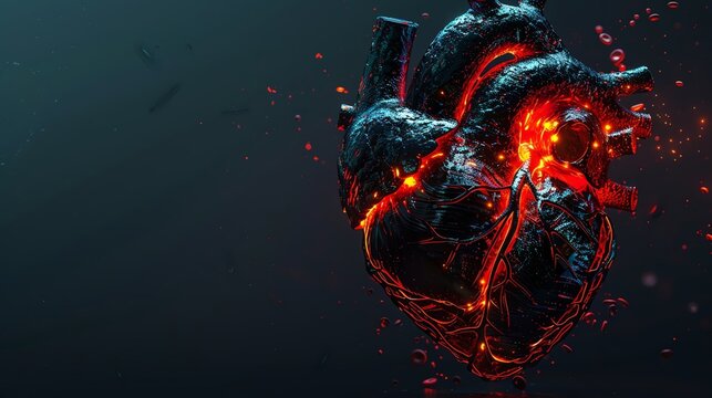Detailed scan of heart inflammation postinfection, heart disorder inflammation, postinfectious cardiac analysis