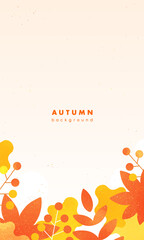 秋イメージのベクターフレーム素材。スマホのバナーや背景に使える縦長の背景素材。