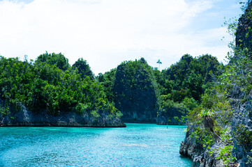 Breathtaking view of Pianemo Islands. Raja Ampat, West Papua, Indonesia.