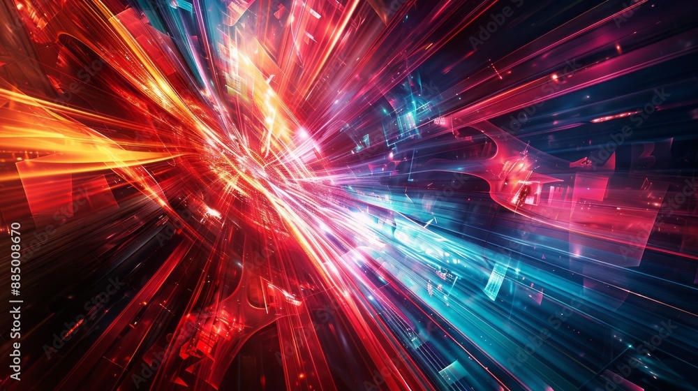 Poster futuristic digital technology background with dynamic plasma energy laser effect: modern virtual tec