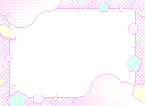 星と雲の夢かわいいフレーム背景