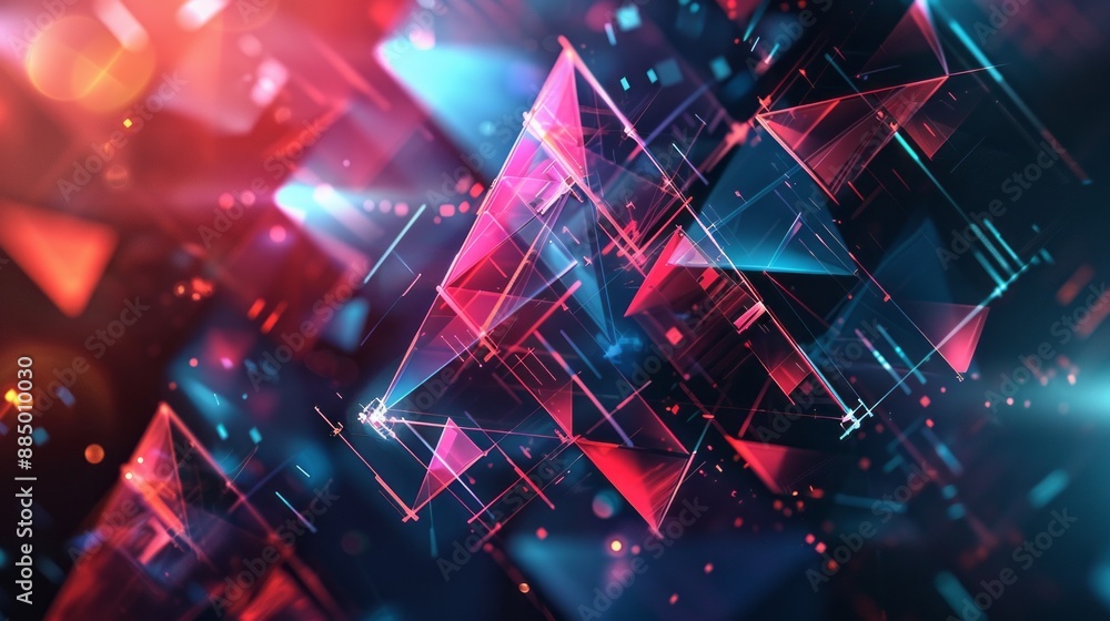 Poster ultra-futuristic tech abstract background featuring high-tech digital elements, neon light effects, 