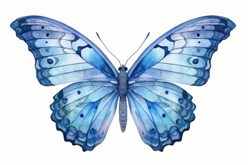 Elegant blue watercolor butterfly illustration