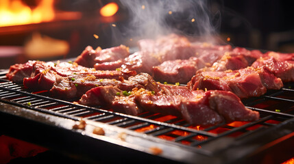 Japanese raw beef food photography poster background