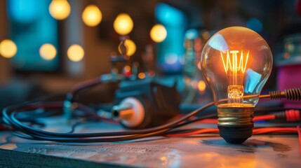 "A brightly colored flyer with a catchy slogan ""Flickering Lights and Sparking Outlets? Call an Electrician Today!"""