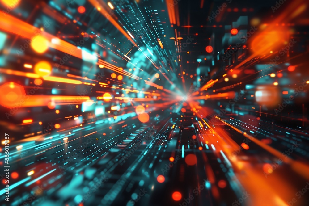 Poster 3d abstract background technology data traffic