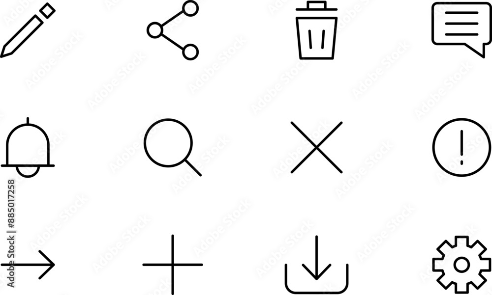 Poster simple line icons for dashboard - vector. dashboard icon set.