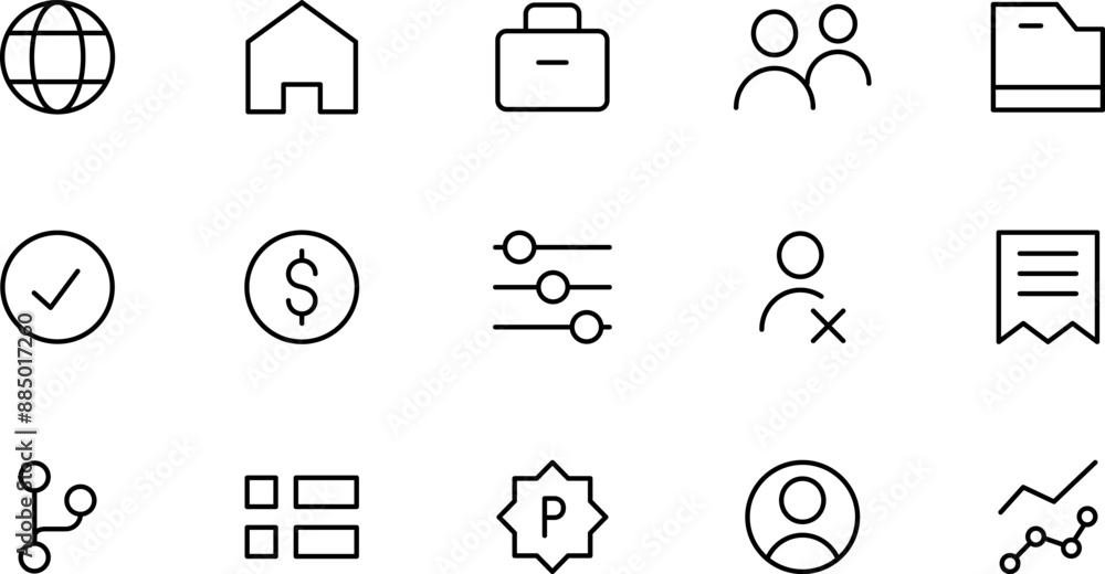 Aufkleber simple line icons for dashboard - vector. dashboard icon set.
