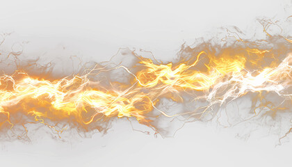 yellow electricity isolated on transparent background.