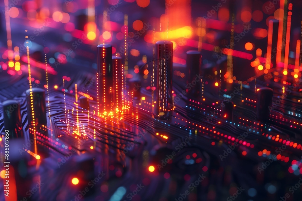 Poster 3d abstract background technology data traffic