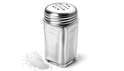 One shaker with salt isolated on white