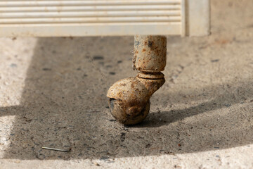 rusted steel wheels Rust eats away at strong steel.