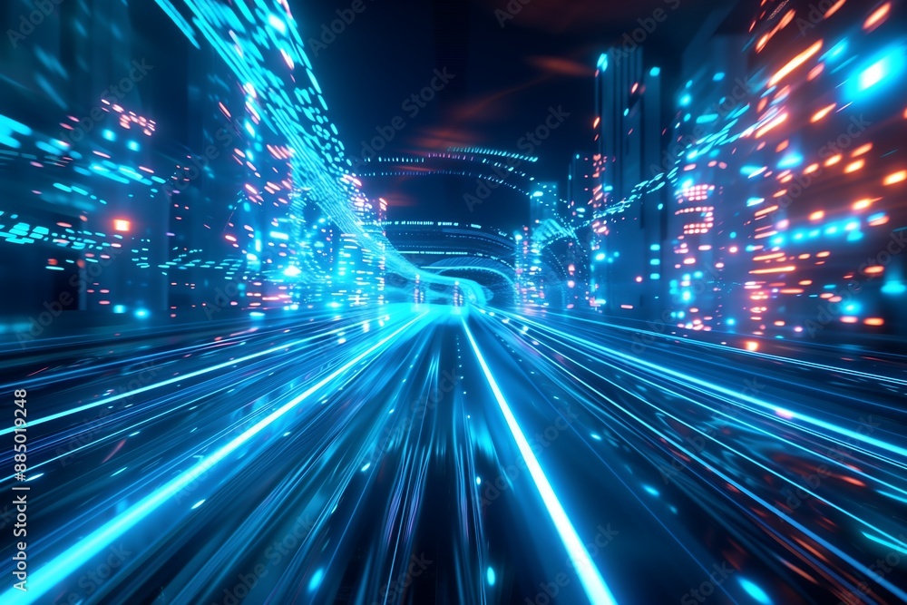 Poster 3d abstract background technology data traffic