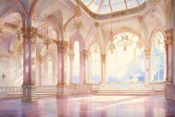 Naklejka premium Empty royal ballroom architecture building palace.