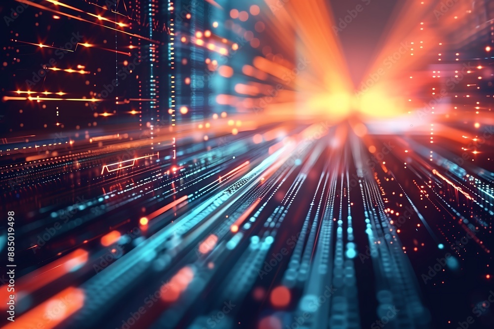 Poster 3d abstract background technology data traffic