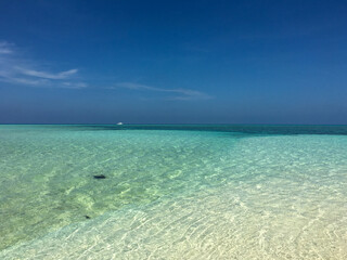 beach with blue sky