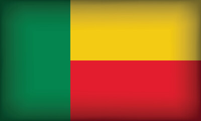 Fototapeta premium BENIN Flag with Original color