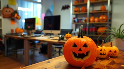 ハロウィンの装飾のある部屋
