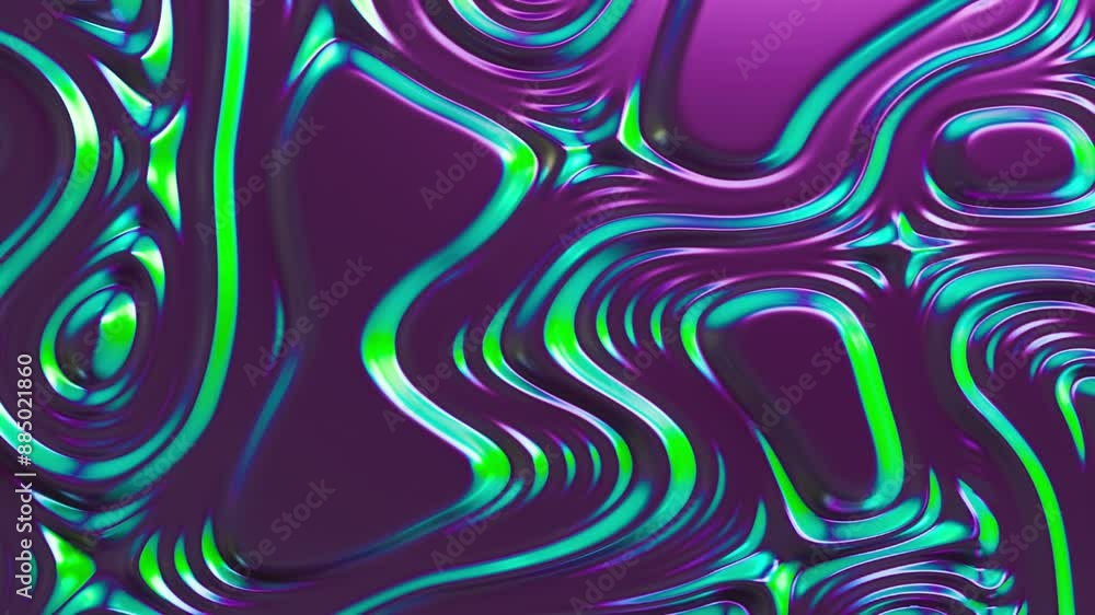 Poster abstract holographic neon wavy surface background. foil with wave and ripples. ultraviolet iridescen